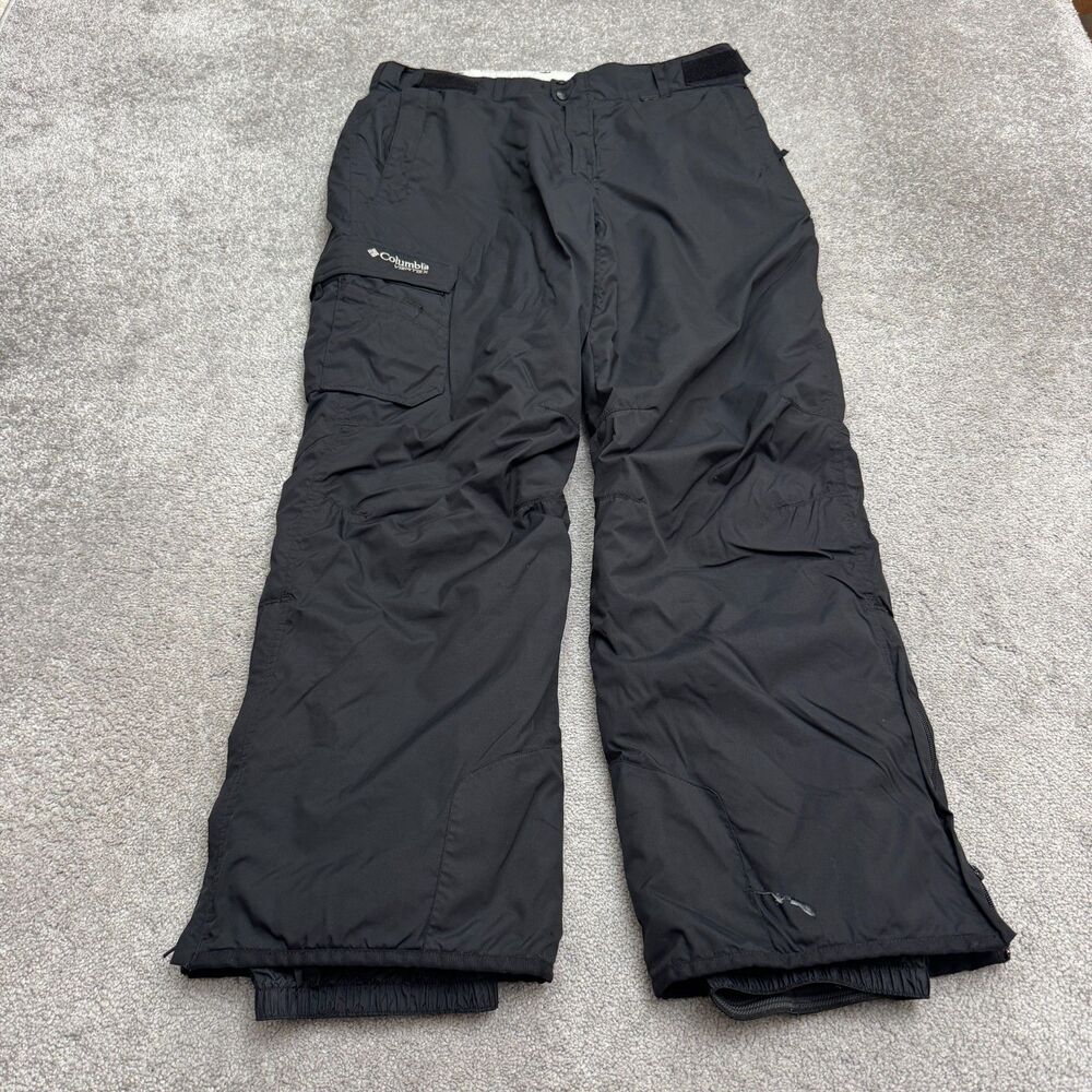 Columbia Vertex Insulated Snow Ski Pants Men Large Black Cargo Waterproof Winter